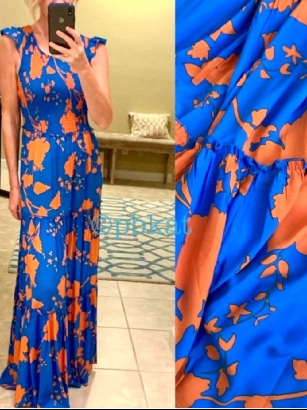 Abel the Label Anthropologie Blue Charlie Maxi Dress